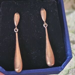 Vtg Copper Drop Earrings